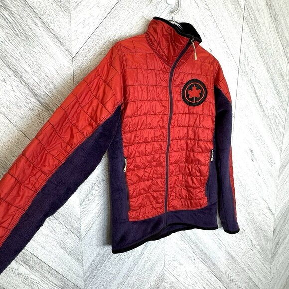 Patagonia Mens Size Small Nano Puff Hybrid Fleece Jacket Full Zip Red Purple - Picture 3 of 8